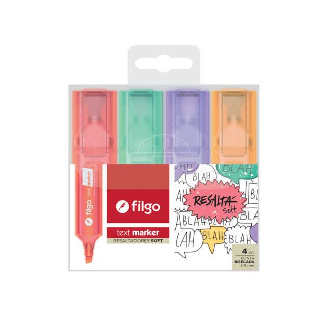 Resaltador Filgo Soft X 4 Unidades