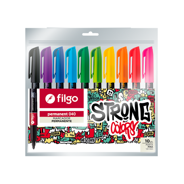 Marcador Filgo Marker 40 Strong X 10 Surtido