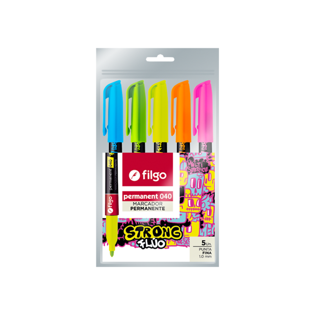 Marcador Filgo Marker 40 Strong X 5 Fluo