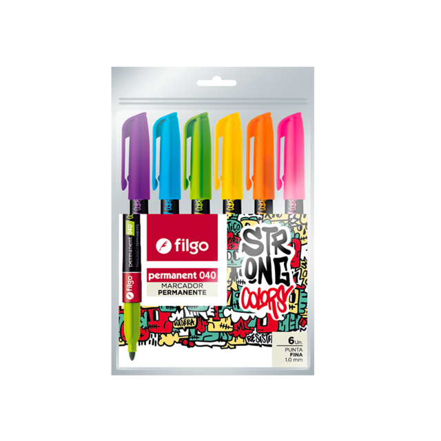 Marcador Filgo Marker 40 Strong X 6 Brillante