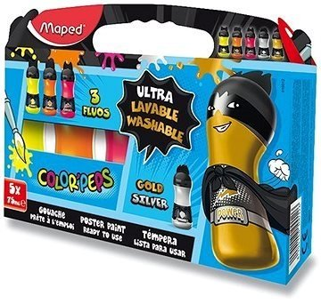 Tempera Maped 75 Ml X 5 Fluo/Metal