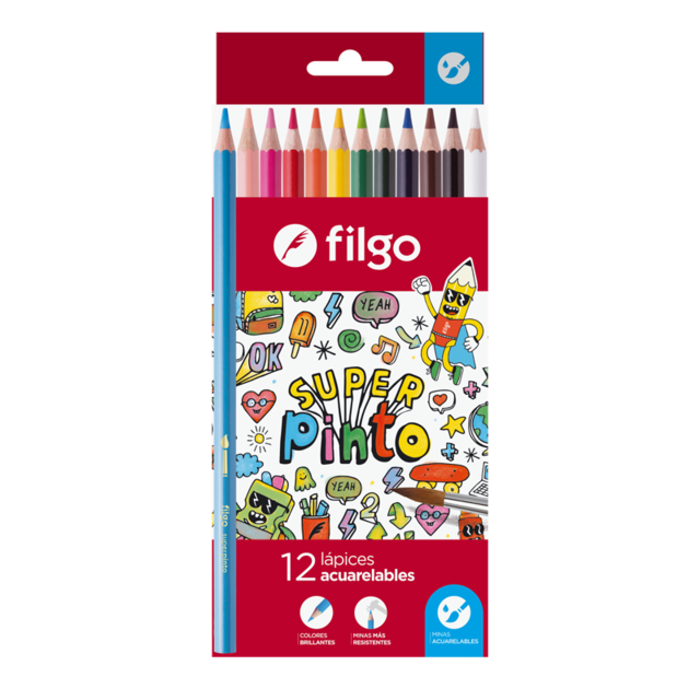 Pinturitas Filgo X 12 Largas Acuarelables