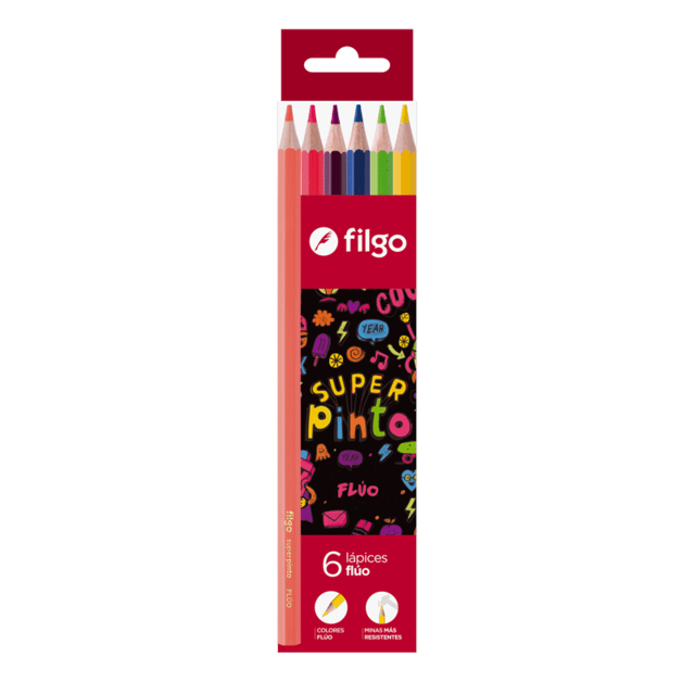 Pinturitas Filgo X 6 Fluo Largas
