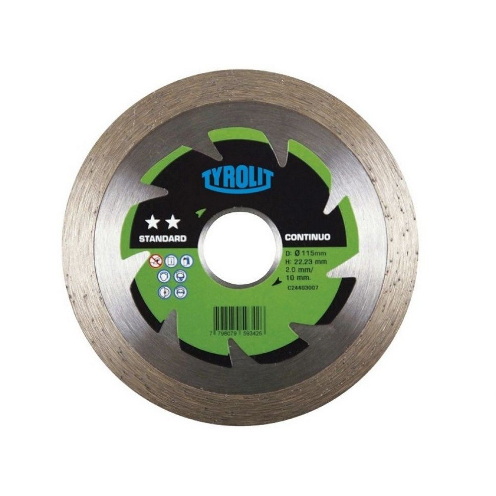 Disco Tyrolit Diamantado Continua Sector 10 Mm - 180 X 22.2 X 10 Mm