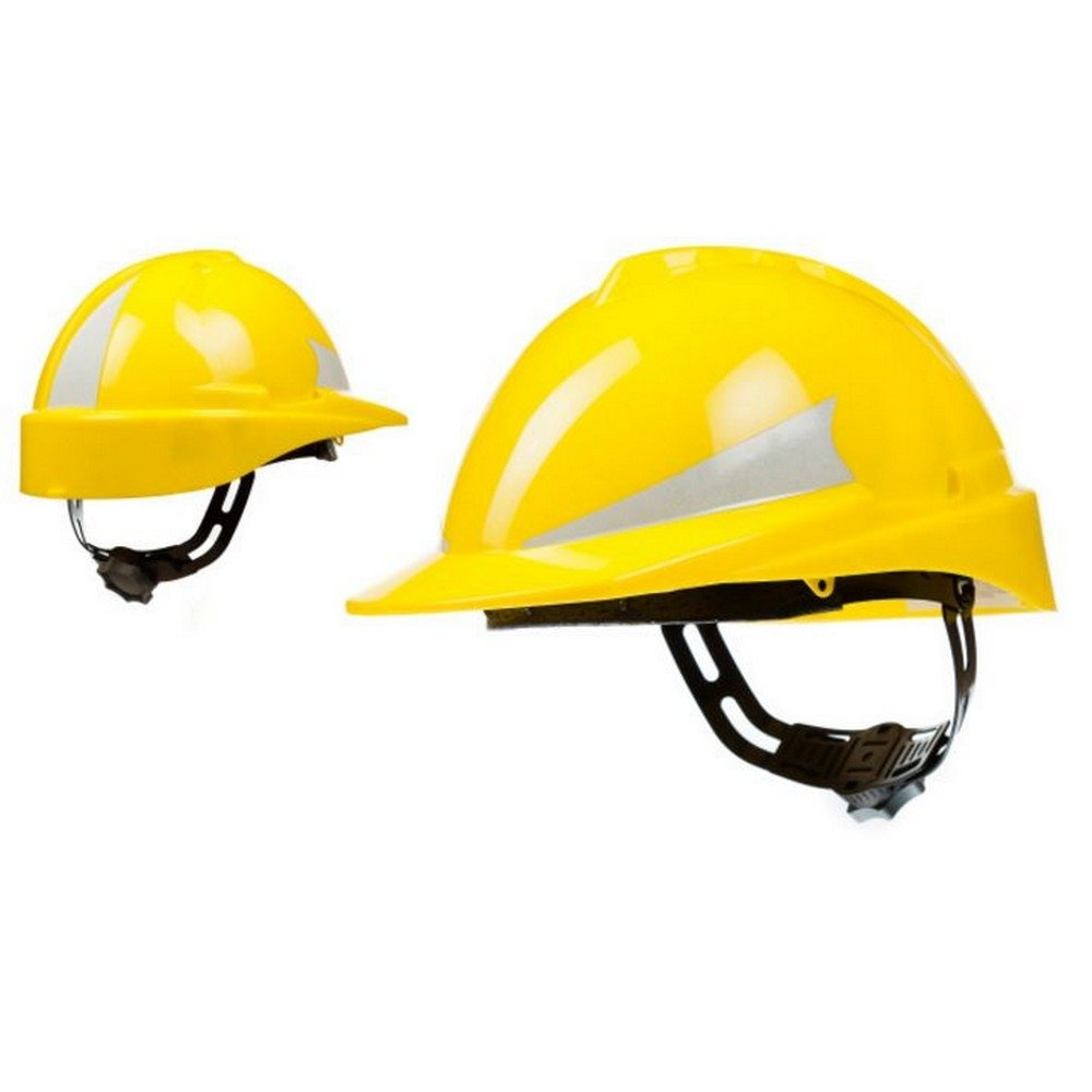 Casco Libus Mod. Milenium Class (Sin Arnés Y Sin Visor) - Amarillo Con Reflectivos