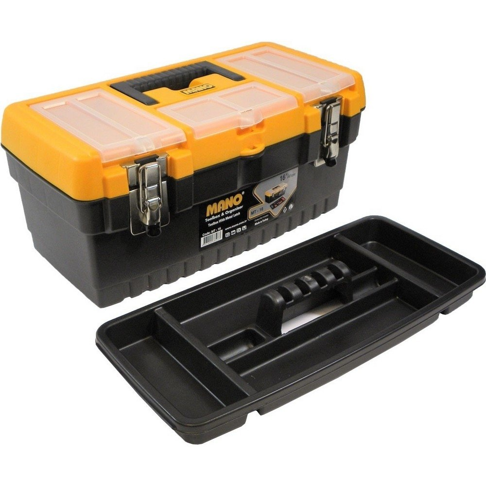 Caja P/Herramientas Mano C/Bandeja Y Gaveteros - 16" Cierres Metalicos