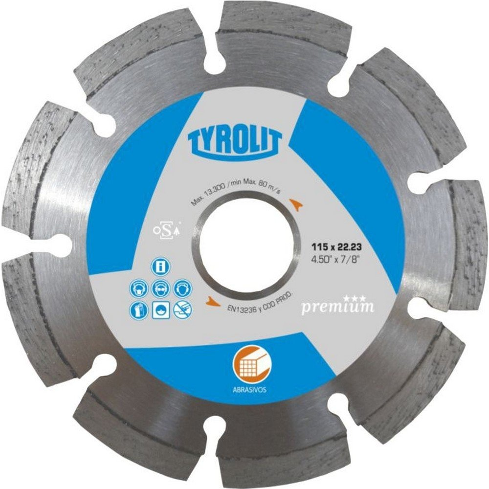 Disco Tyrolit-Premium Diamantado Segmentado Abrasivo - 114 Mm - 22.2 Mm
