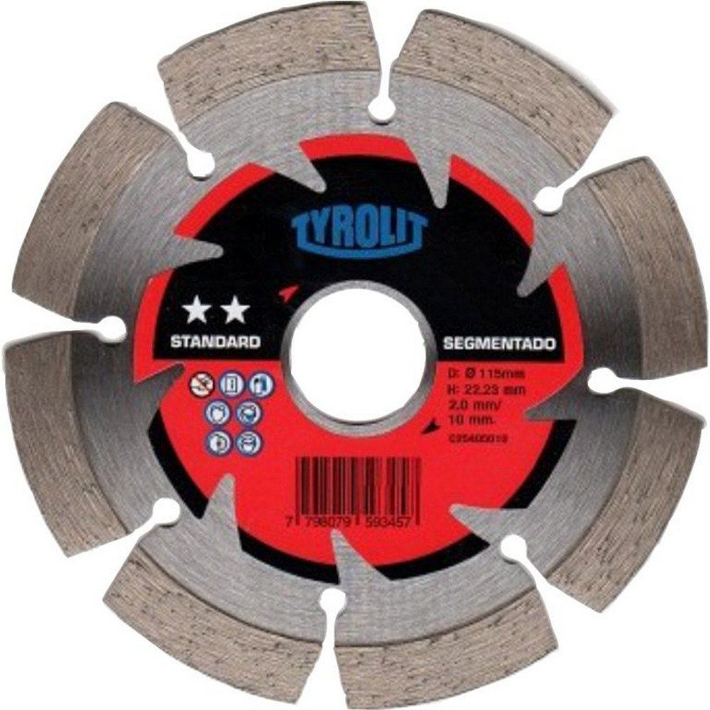 Disco Tyrolit Basic Diamantado Segmentado - 180 X 2.3 X 22.2 Mm