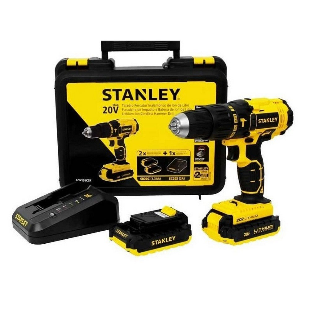 Taladro Atornillador Inalambrico Stanley Ion-Litio 1.3 Ah - 20 V - 13 Mm