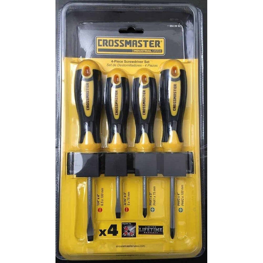 Set Destornilladores Crossmaster  Plano Y Phillips - 4 Piezas