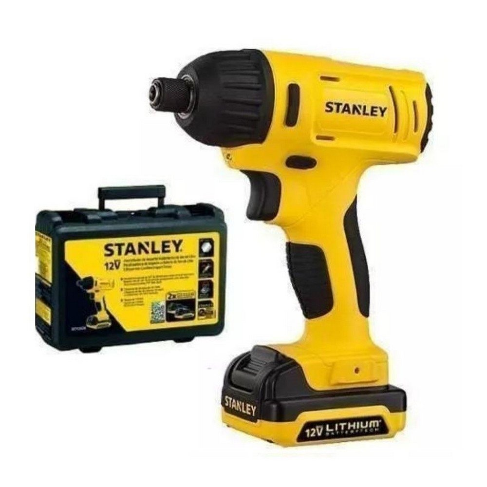 Atornillador De Impacto Inalambrico Stanley Ion-Litio 1.5 Ah - 12 V - Enc. 1/4" 1 mts.