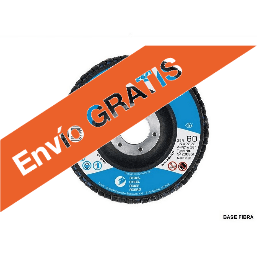 Disco Flap Plano Fib. Tyrolit Ox. Aluminio 115 Gr80 Cajax10