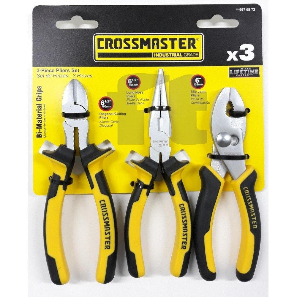 Set De Pinzas Y Alicate Crossmaster 3 Piezas 6 Y 6.1/2