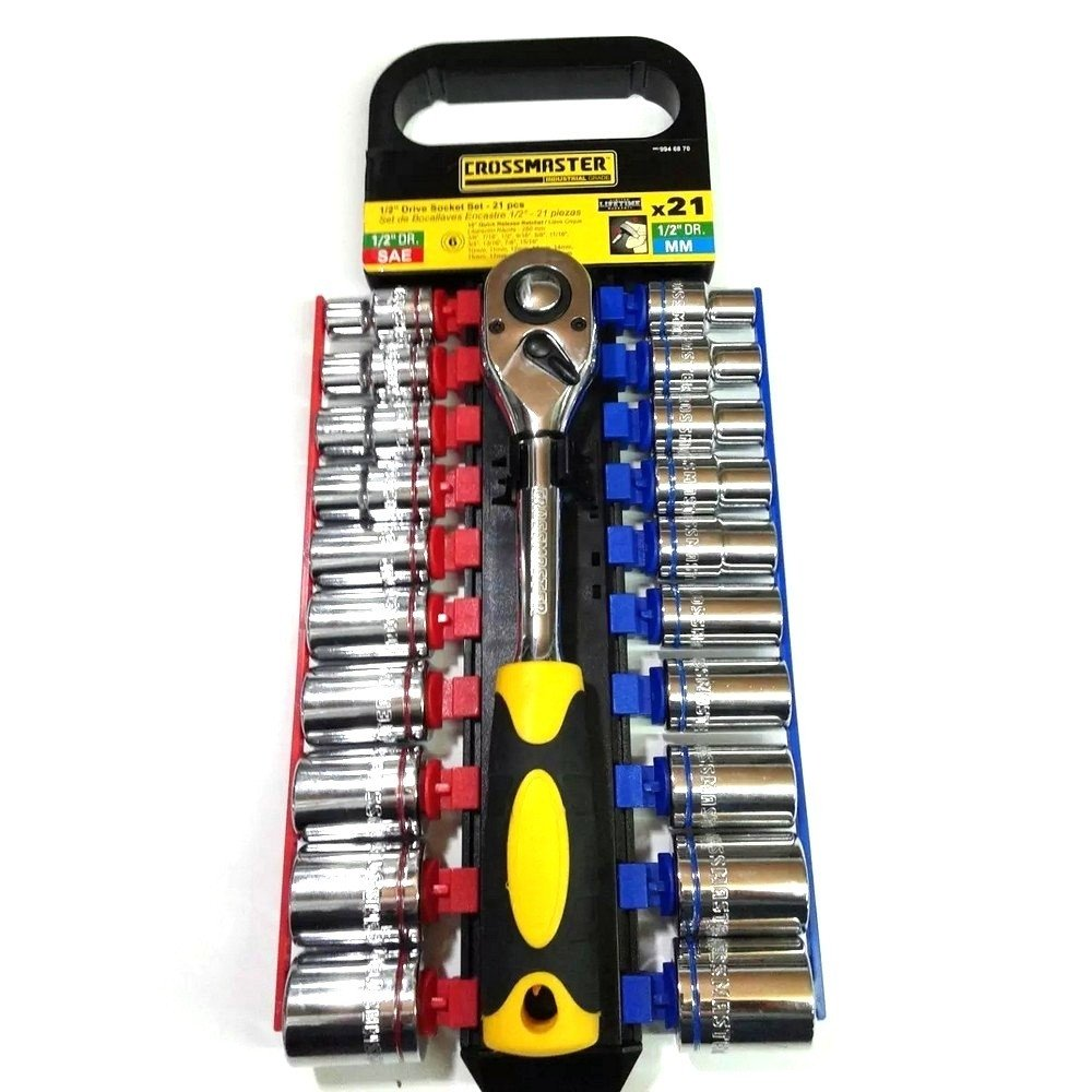 Set De Bocallaves Exag. Crossmaster Enc. 1/2 21 Piezas - Métrico Y Pulgada