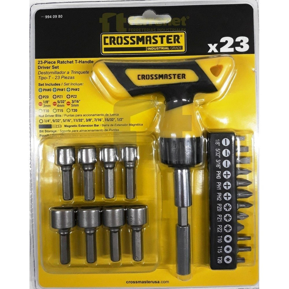 Destornillador Crossmaster Tipo T Con Crique 23 Puntas