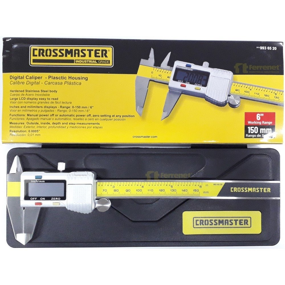 Calibre Digital Crossmaster Carcaza Plastica 150 Mm / Pres.0.01 Mm