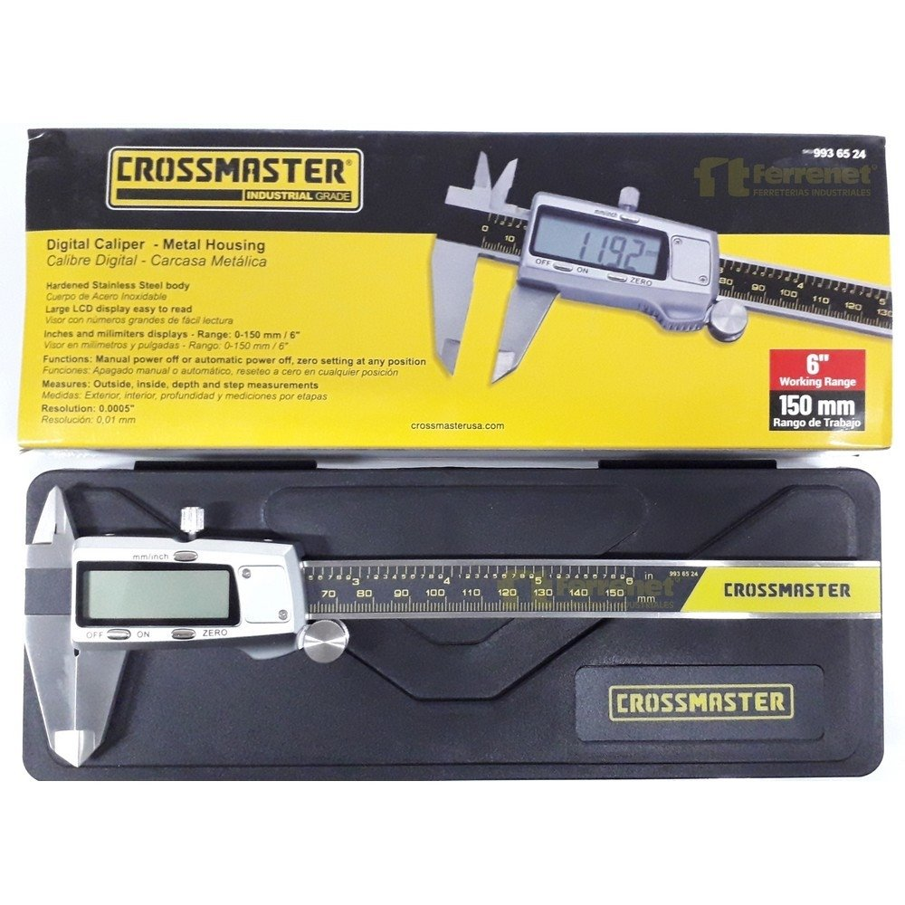 Calibre Digital Crossmaster Carcaza Metalica 150 Mm / Pres.0.01 Mm
