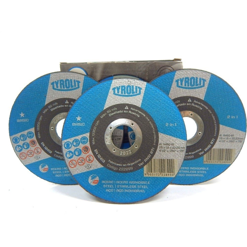 Disco Tyrolit Basic Oxido Aluminio Plano 114 X 1.6 X 22.2 Mm x Caja