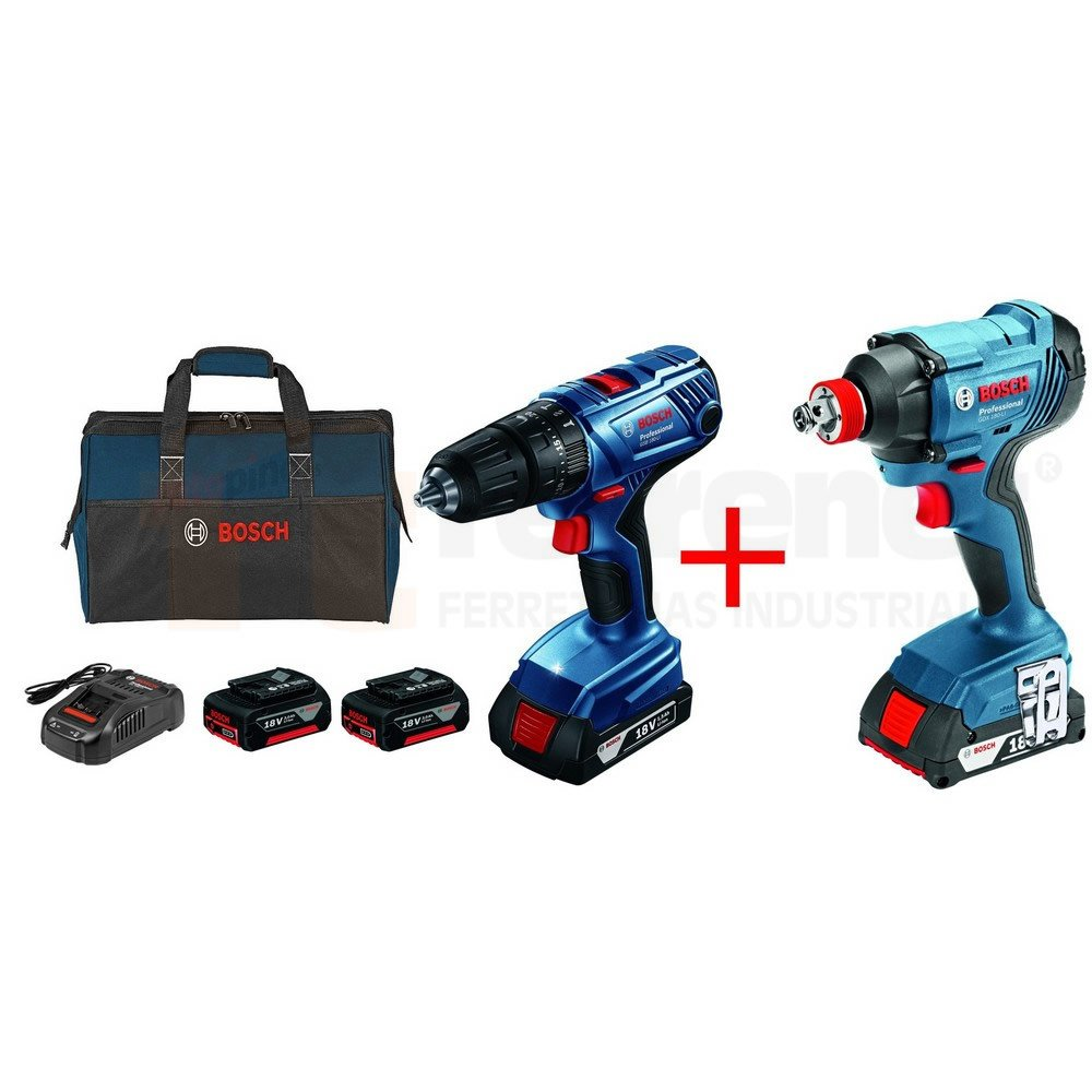 Combo Taladro Percutor Inalámbrico Bosch + Llave De Impacto A Batería