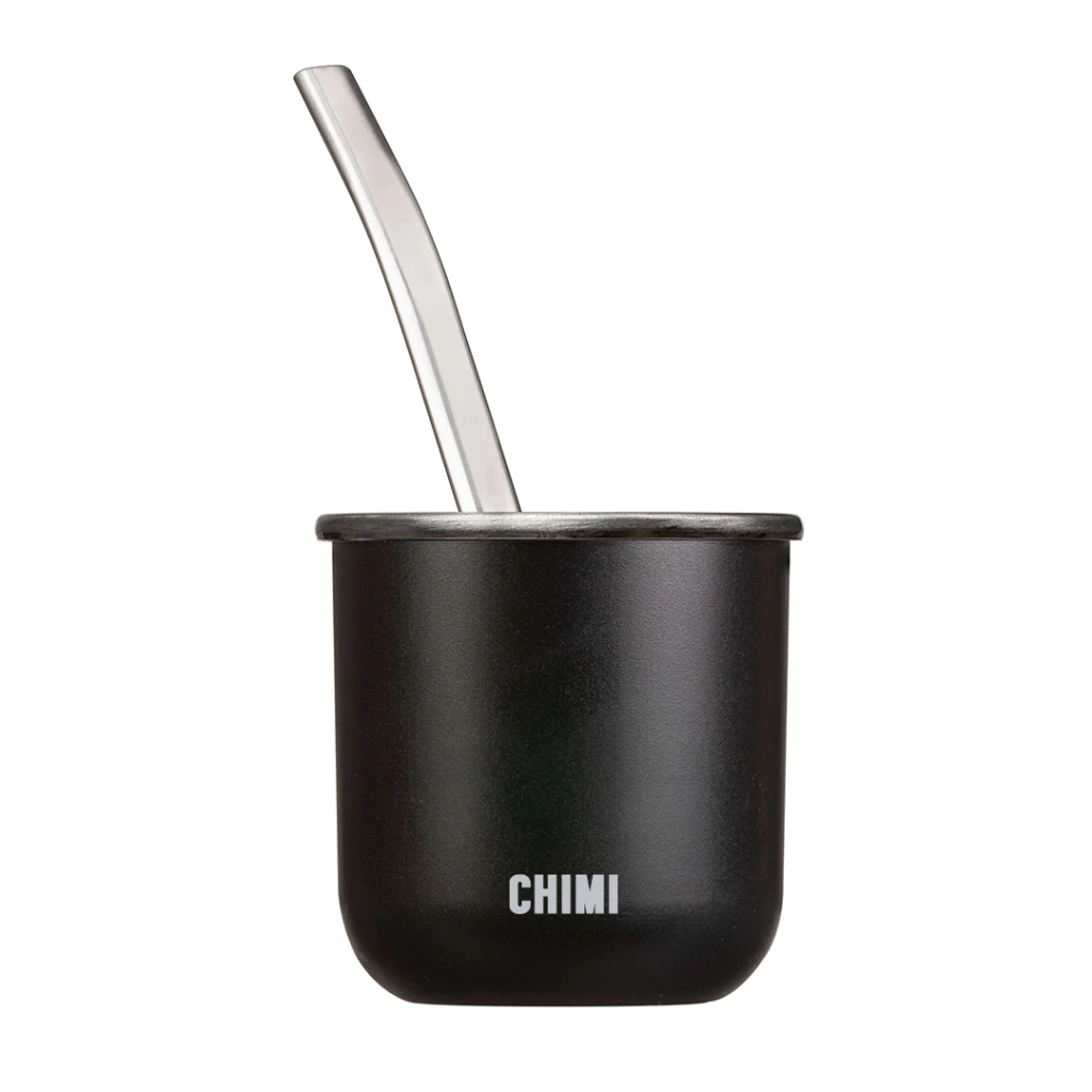 MATE NEGRO DE ACERO INOXIDABLE CON BOMBILLA