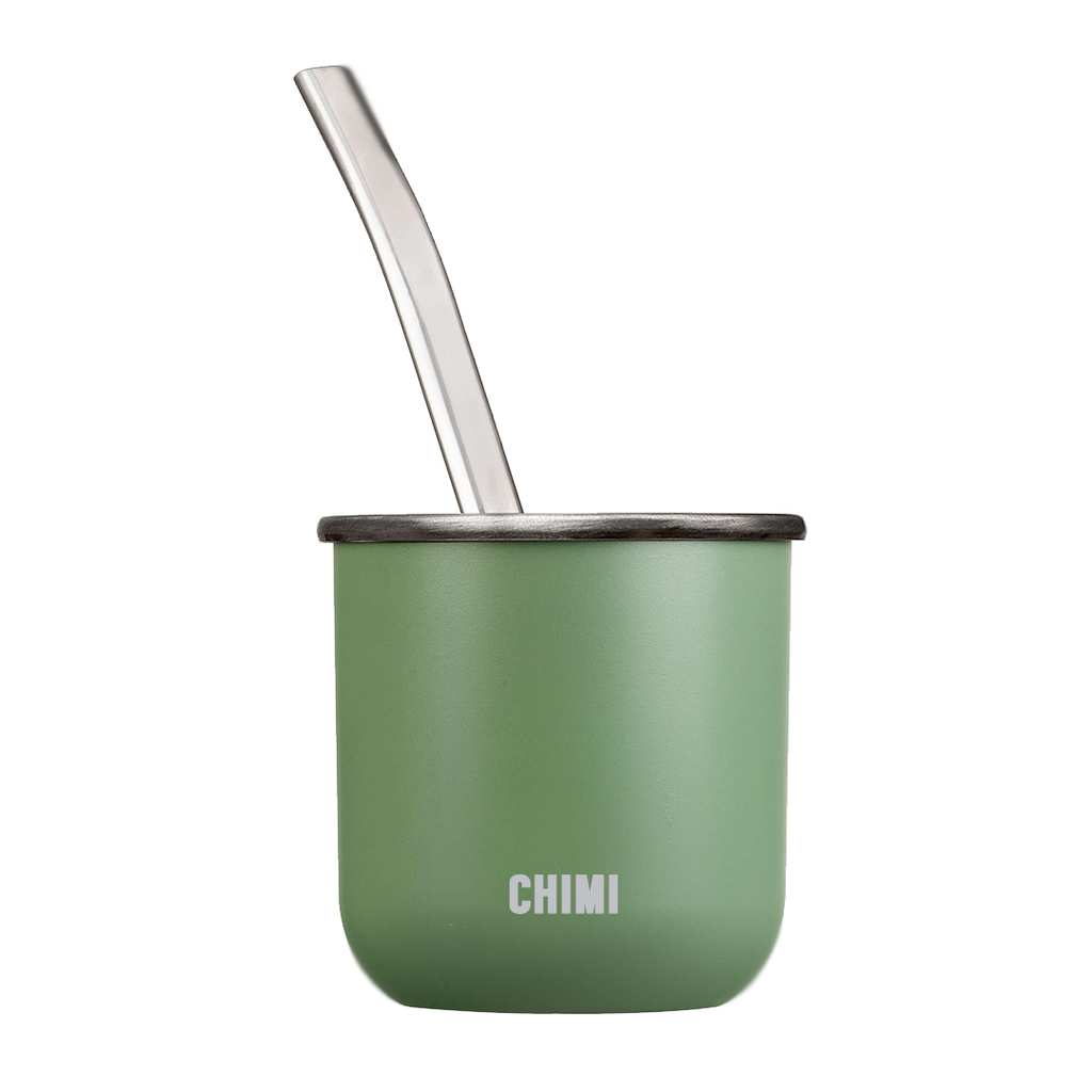 MATE VERDE DE ACERO INOXIDABLE CON BOMBILLA