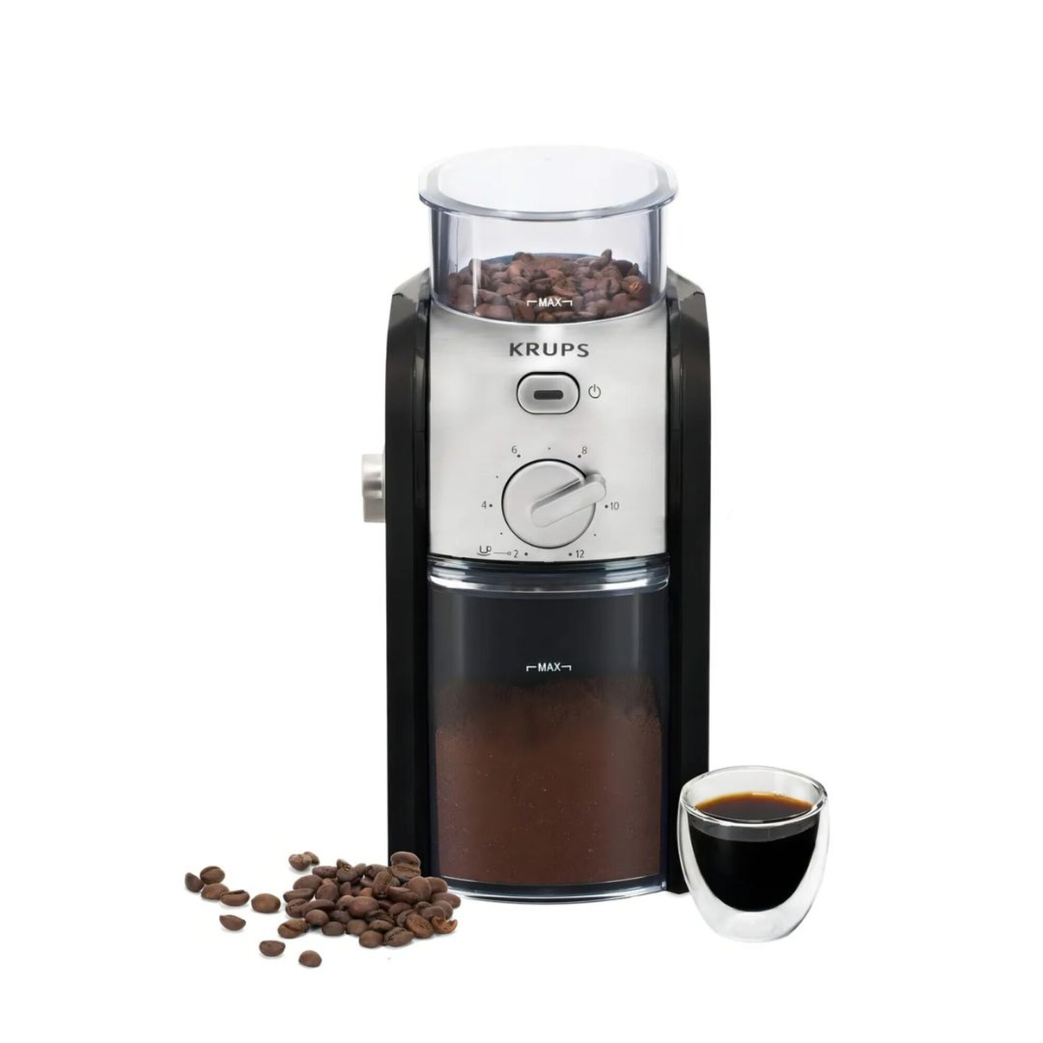 Molinillo de café profesional Krups GVX242 | 17 ajustes de triturado | Potencia 100 W | Color negro.