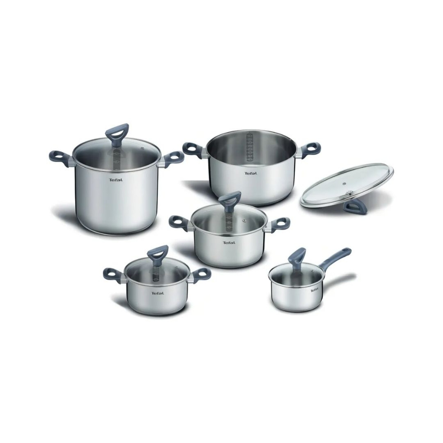 Batería 10 piezas Tefal Daily-cook | Color plateado | Acero inoxidable.