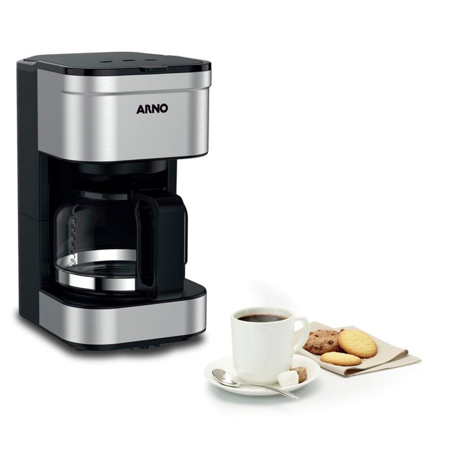 Cafetera de filtro Arno | Acero inoxidable | Capacidad 18 tazas | Con portafiltro.