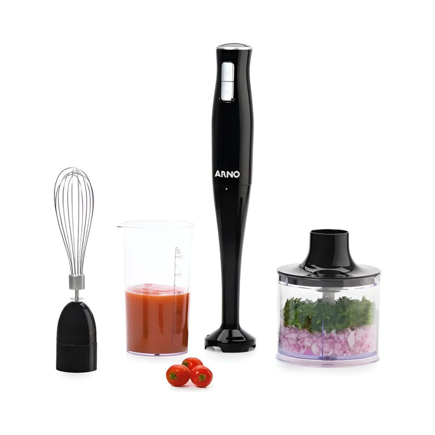 Mixer Arno 3 en 1 + vaso medidor | De acero inoxidable | Color negro.
