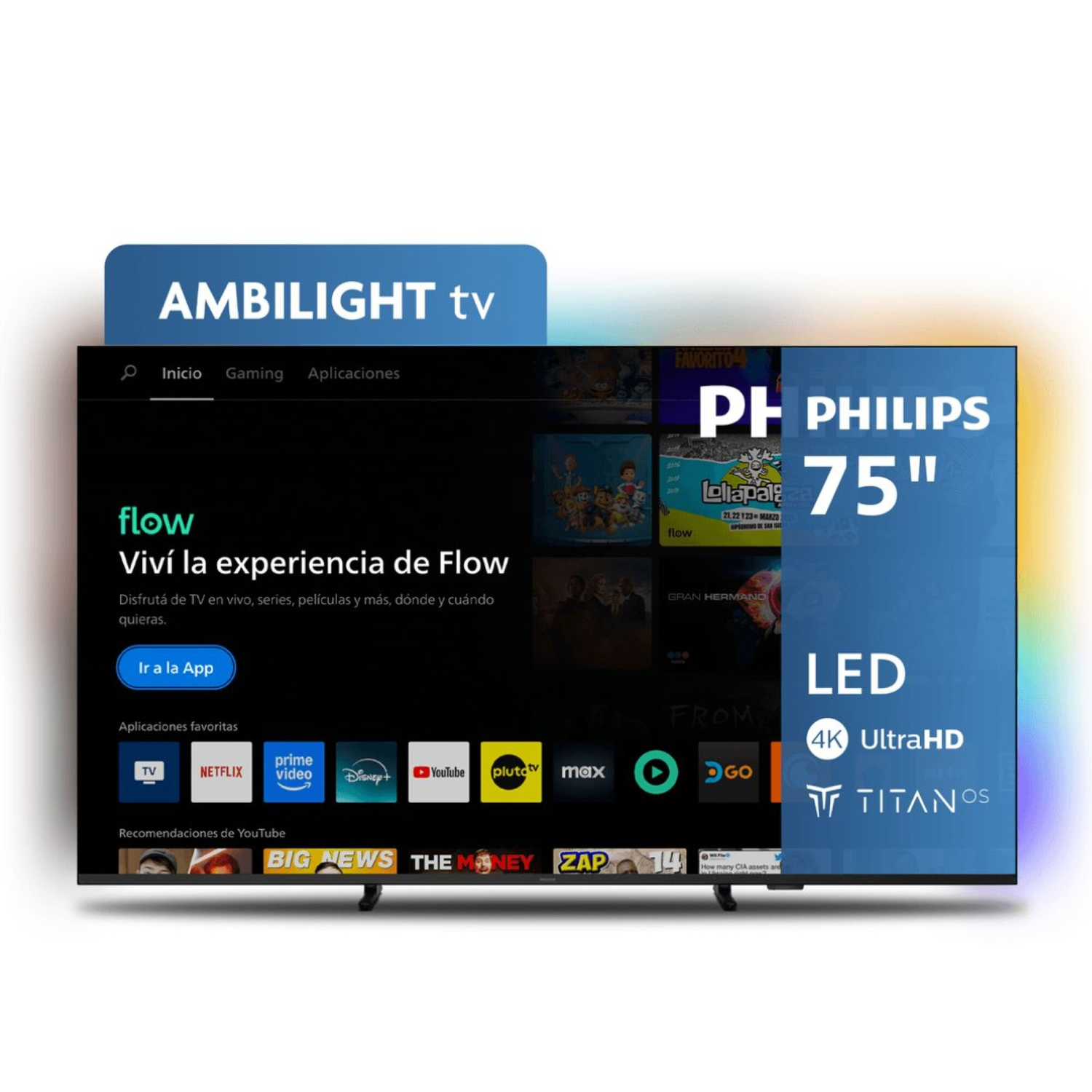 Televisor Smart Tv Philips 75" Ambilight 4k TITAN Os