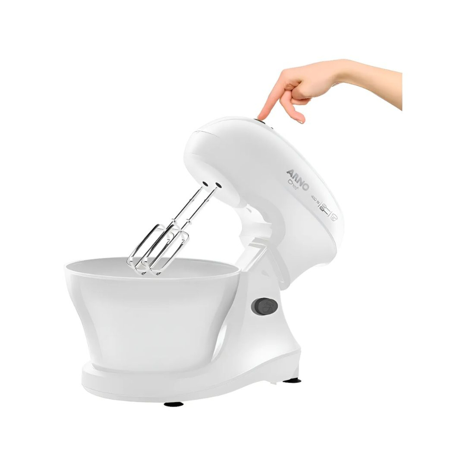 Batidora Superchef Arno | Potencia de 400w | Bowl de 5 Lts.| Color blanco.