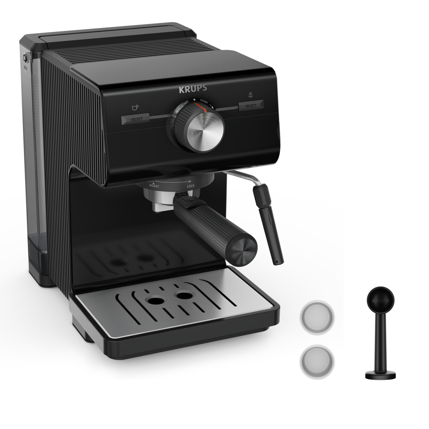Cafetera Espresso Krups Authentic | Con Espumador | Color negro