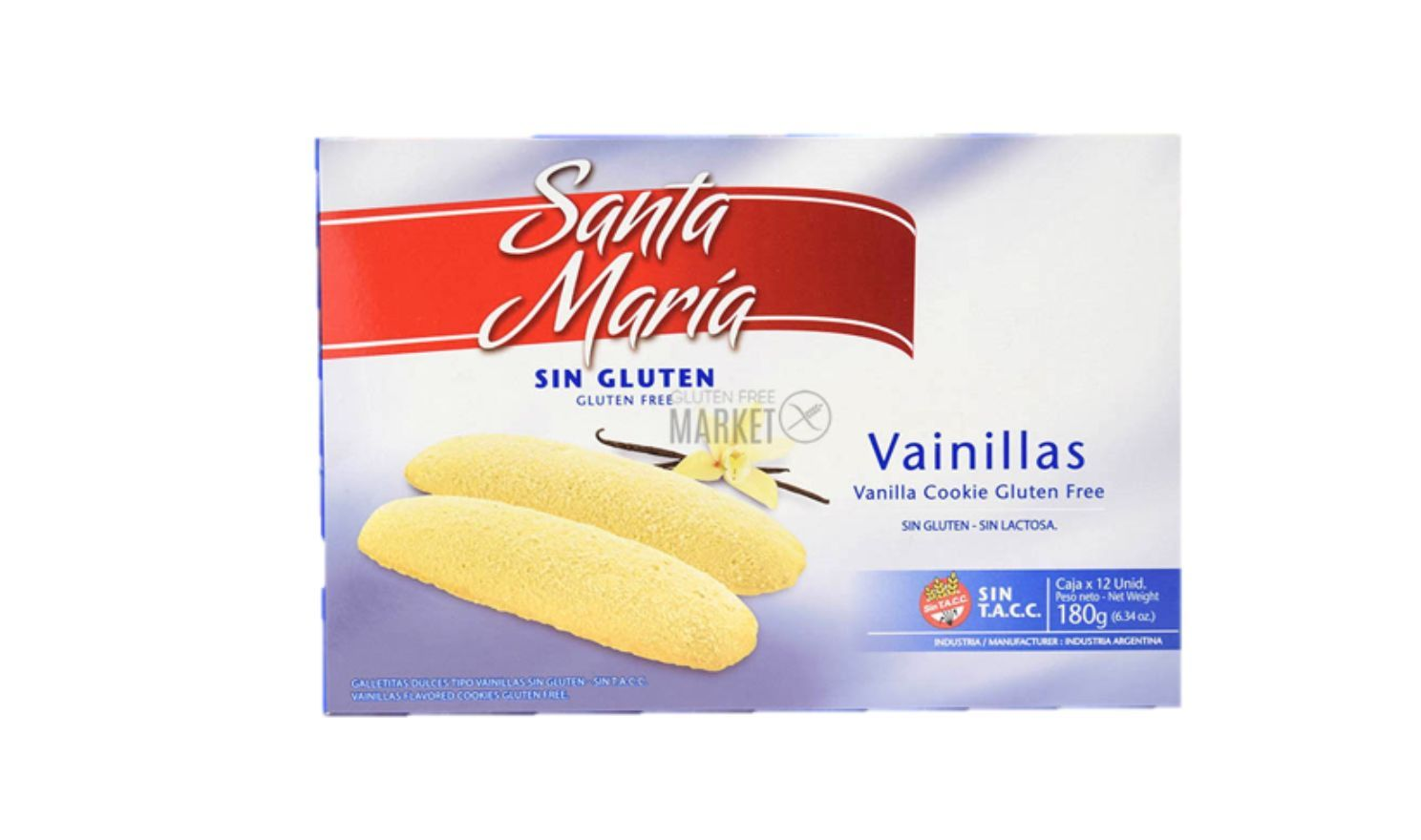 VAINILLAS POR DOCENA SIN TACC X 180G - SANTA MARIA