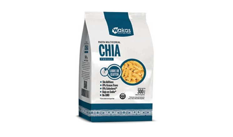 FUSILLI MULTICEREAL CON CHIA X 300G - WAKAS