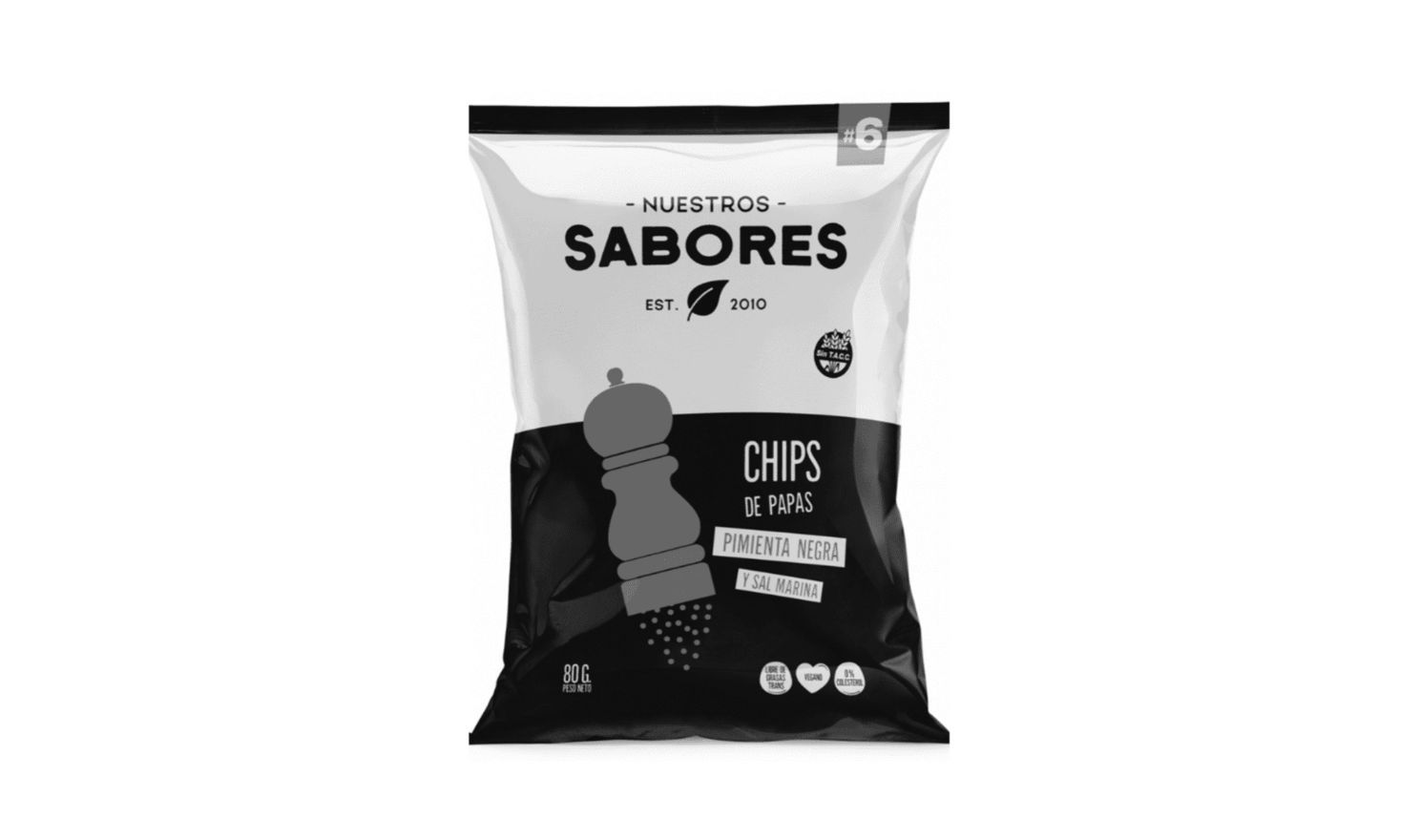 CHIPS PAPA PIMIENTA NEGRA X 80G - NUESTROS SABORES