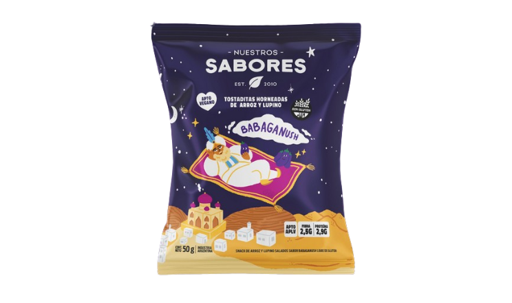 TOSTADAS ARROZ BABAGANUSH X 50G - NUESTROS SABORES