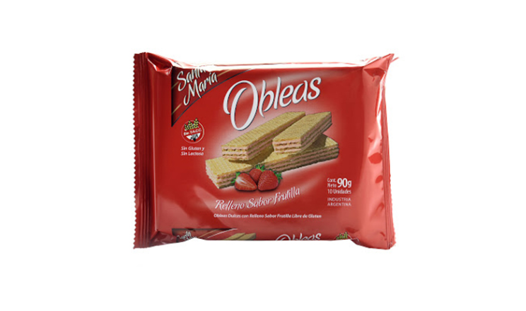 OBLEAS FRUTILLA SIN TACC X 90G - SANTA MARIA