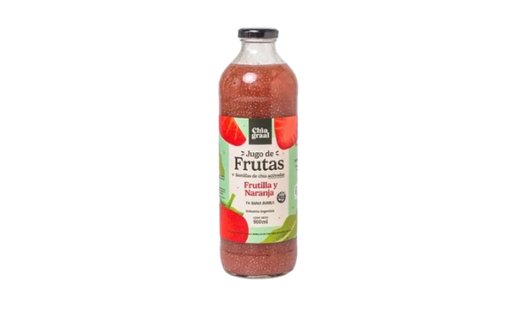 JUGO CHIA FRUTILLA Y NARANJA X 910ML - CHIA GRAAL