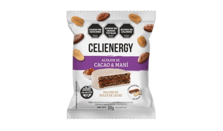 ALFAJOR DE CACAO Y MANI X 50G - CELIENERGY