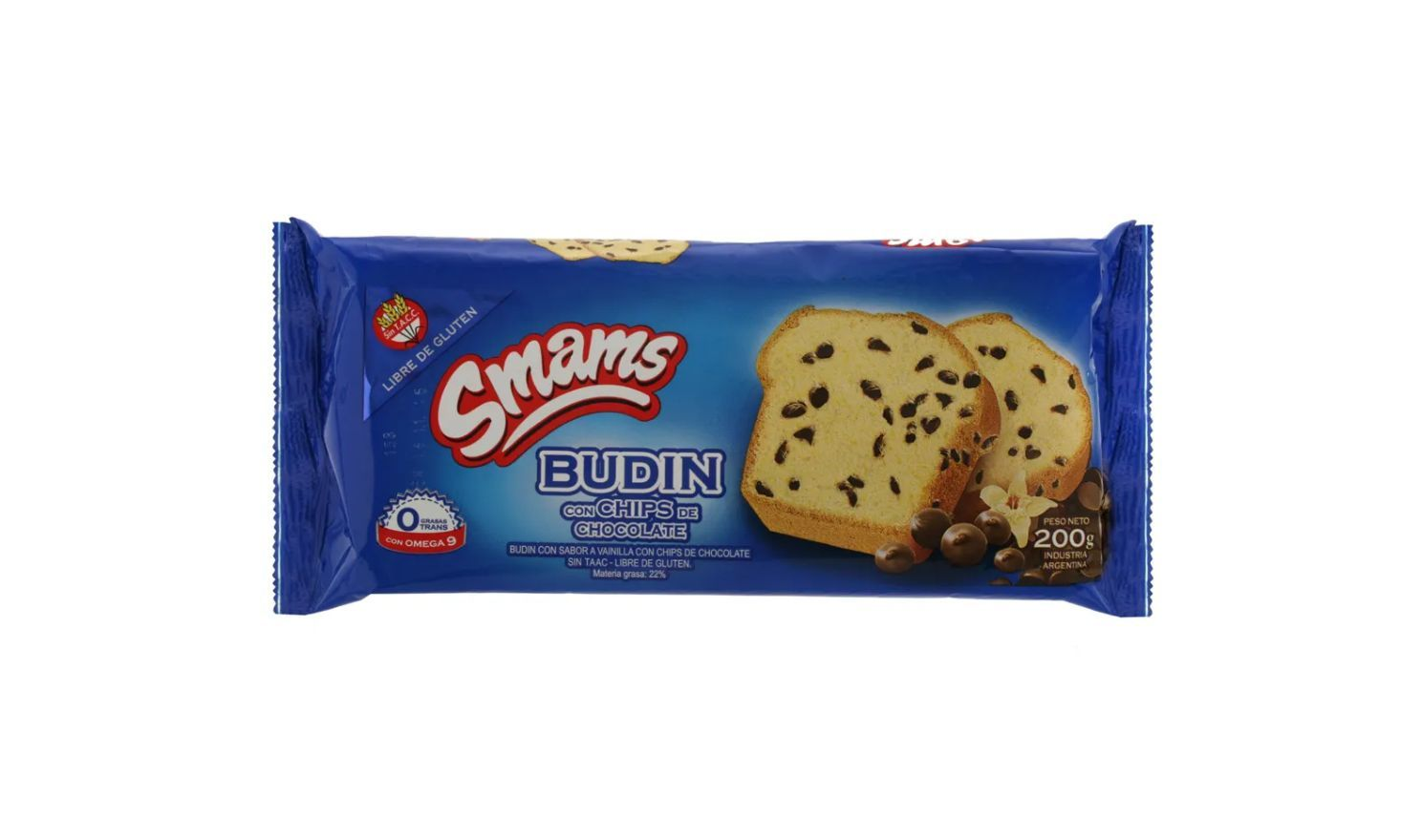 BUDIN VAINILLA CHIPS DE CHOCOLATE X 200G - SMAMS