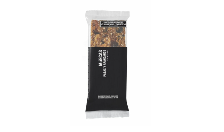 BARRA DE CEREAL ARANDANOS Y PASAS X 45G - MUECAS