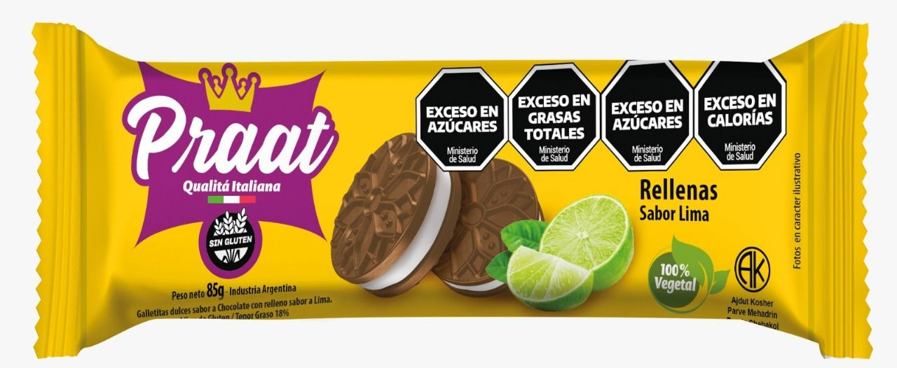 GALLETITAS RELLENAS CON LIMA X 85G - PRAAT