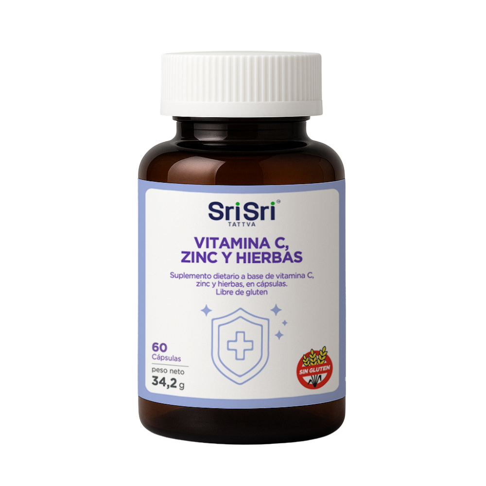 INMUNOLOGICA - VITAMIN C, ZINC Y HIERBAS - SRI SRI