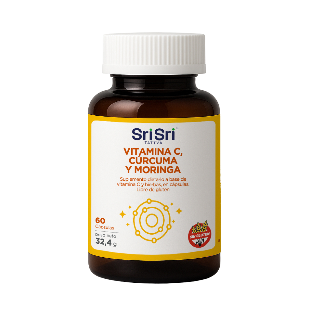 ANTIOXIDANTE VITA C, CURCUMA Y MORINGA - SRI SRI