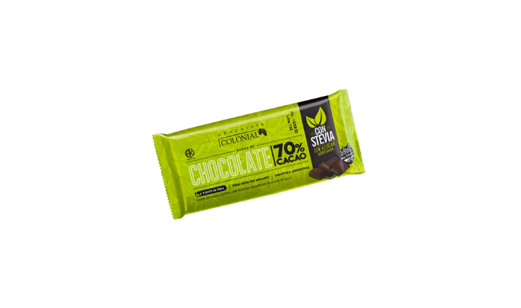 CHOCOLATE NEGRO 70% CON STEVIA X 100GR - COLONIAL