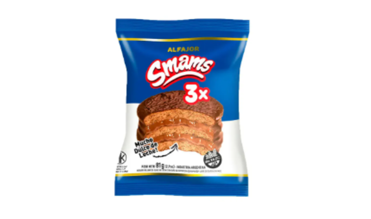 ALFAJOR TRIPLE DULCE DE LECHE BAÑADO X 81G - SMAMS