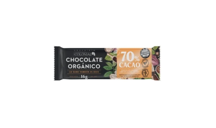 CHOCOLATE ORGANICO %70 CACAO X 16G - COLONIAL